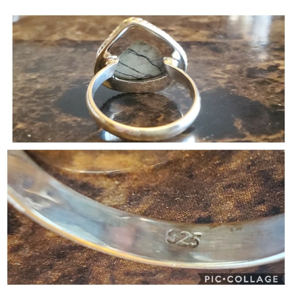 Genuine White Buffalo Turquoise Ring 10 - Picture 5 of 7